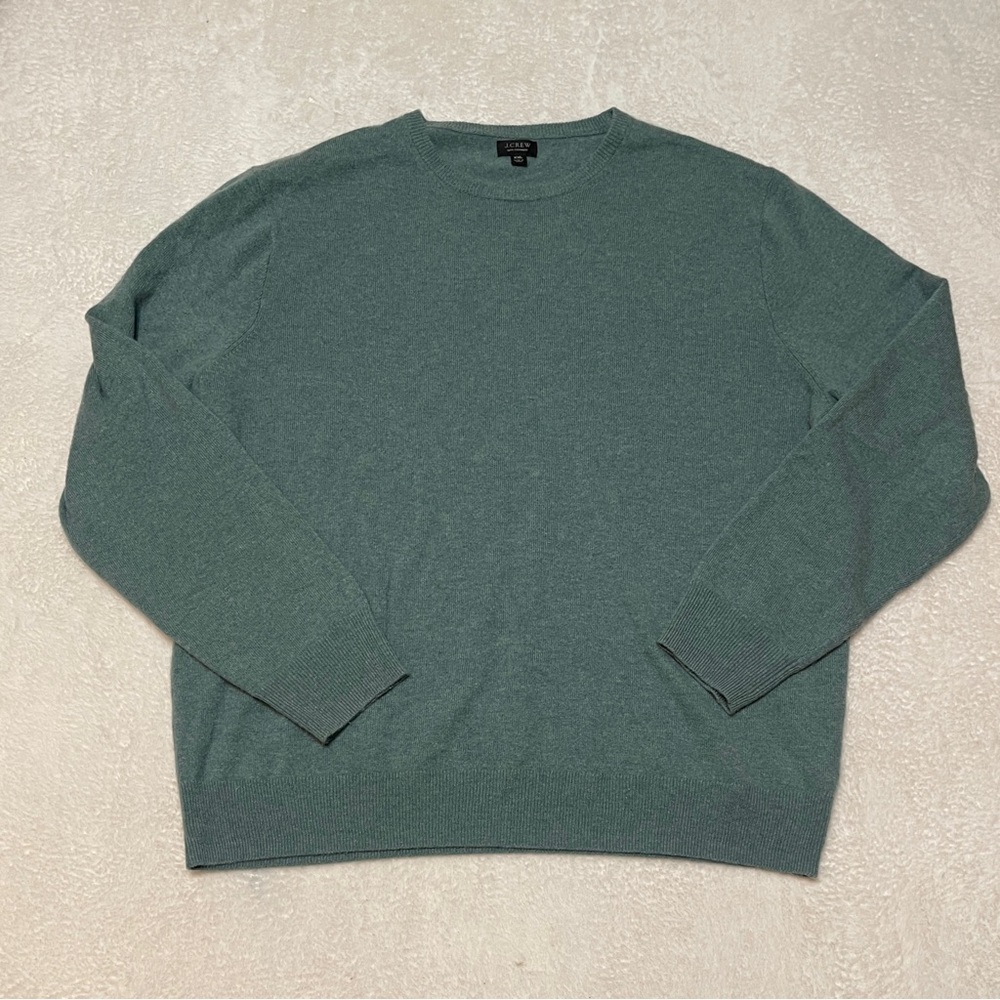 J. Crew Cashmere Crewneck Soft Classic Sweater Light Teal Blue Men's XXL